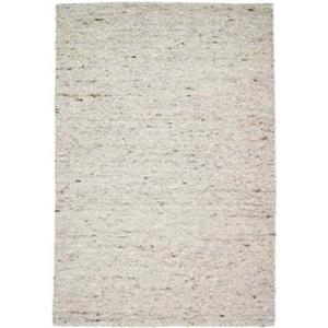 Tapeso Wollen vloerkleed handweef Ylva - beige|grijs - 60x90 cm