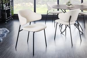 Invicta Interior Design stoel Vogue Alpine wit zwart Teddystoff/ 43147