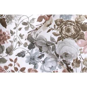 Leen Bakker Royal dekbedovertrek Nova bloemen - wit/groen - 140x200/220 cm
