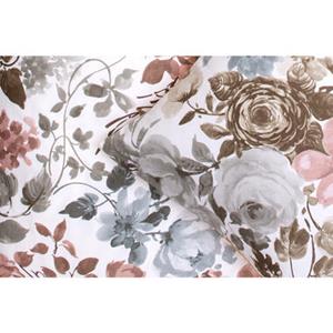 Leen Bakker Royal dekbedovertrek Nova bloemen - wit/groen - 200x200/220 cm