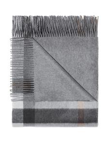 Burberry check-pattern fringed cashmere blanket - Grijs
