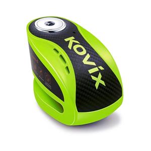KOVIX KNX10 Alarm, Schijfremslot voor de moto, Fluo Groen