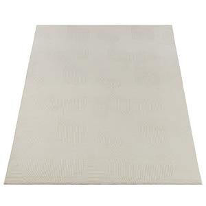 Merinos Karpet24 Stilo modern pluizig laagpolig tapijt, antislip onderkant, heerlijk zacht, 3d look, Cream-80 x 150 cm