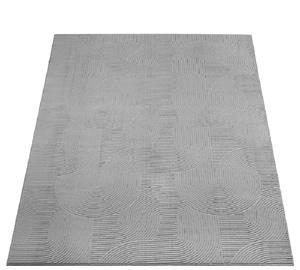 Merinos Karpet24 Stilo modern pluizig laagpolig tapijt, antislip onderkant, heerlijk zacht, 3d look, Grijs-80 x 150 cm