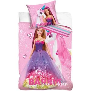 SlaapTextiel Barbie Dekbedovertrek Unicorn Roze
