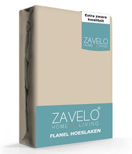 Zavelo Hoeslaken Flanel Zand-2-persoons (140x200 cm)