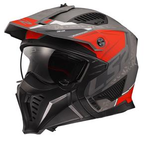 LS2 OF606 Drifter Devor Matt Silver Titanium Red 06 Multi Helmet