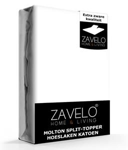 Zavelo Molton Split-Topper Hoeslaken (100% Katoen)-Lits-jumeaux (180x210 cm)