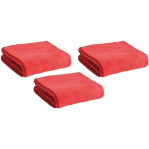 3x Fleece dekens/plaids rood 120 x 150 cm -