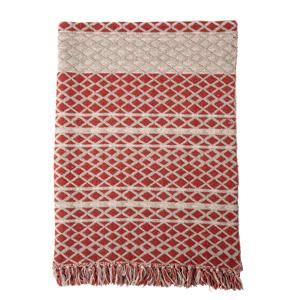 Bloomingville-collectie Plaid recycled katoen rood