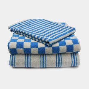 Homehagen Towels - Aqua blue - Aqua blue / Check / 70x140