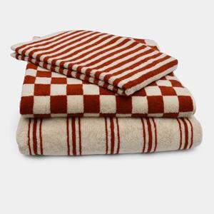Homehagen Towels - Cinnamon - Cinnamon / Retro stripe / 100x150