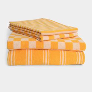Homehagen Towels - Yellow - Yellow / Retro stripe / 100x150
