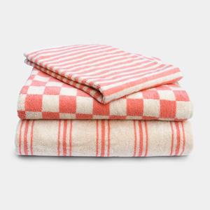 Homehagen Towels - Rose - Rose / Retro stripe / 100x150