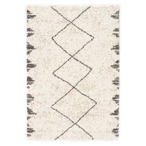 Boho&me Hoogpolig vloerkleed berber Artisan - wit|grijs - 60x110 cm