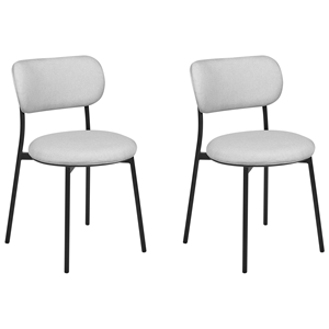 beliani Esszimmerstühle 2er Set aus Stoff grau/hellgrau schwarz modernes Design Casey - Grau