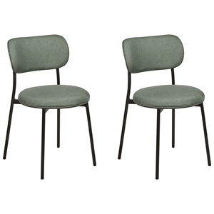 beliani Esszimmerstühle 2er Set aus Stoff grün/dunkelgrün schwarz modernes Design Casey - Grün
