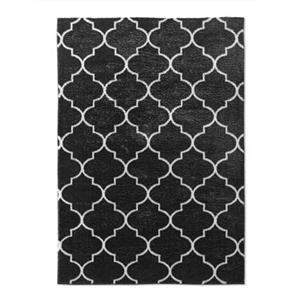 Tapeso Wasbaar vloerkleed - Trellis zwart|wit - 140x200 cm