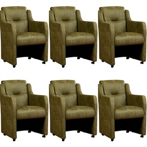 ShopX Leren eetkamerfauteuil mass, groen leer, groene keukenstoelen