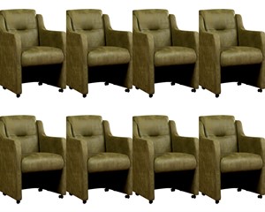 ShopX Leren eetkamerfauteuil mass, groen leer, groene keukenstoelen