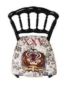Gucci Stoel met geborduurde tijger - Zwart