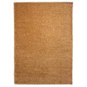 Tapeso Hoogpolig vloerkleed shaggy Trend effen - goud - 80x250 cm