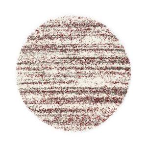 Boho&me Rond hoogpolig vloerkleed strepen Artisan - grijs|rood - 120