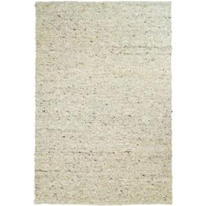 Tapeso Wollen vloerkleed handweef Veve - beige|grijs - 70x130 cm