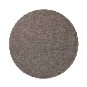 Tapeso Rond vloerkleed Lush - taupe|lichtgrijs - 200 cm rond