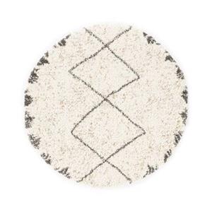 Boho&me Rond hoogpolig vloerkleed berber Artisan - wit|grijs - 200 cm