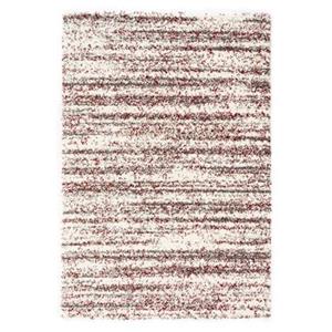 Boho&me Hoogpolig vloerkleed strepen Artisan - grijs|rood - 300x400 cm