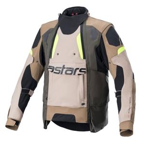 ALPINESTARS Halo Drystar Jacket, Textiel motorjas heren, Donker Kaki-Zand-Geel Fluo