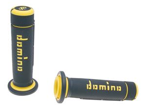 Domino Handvaten set  A180 ATV Daumengas 22/22mm zwart-gelb