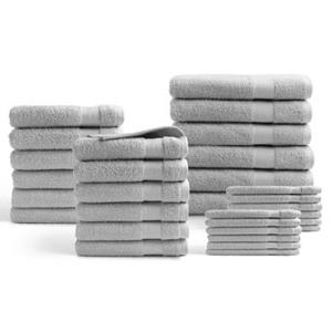 DoubleDry Handdoeken 30 delig set - Hotel Collectie - 100% katoen - licht grijs