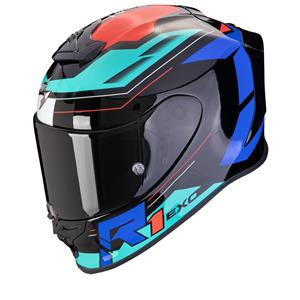 Scorpion EXO-R1 Evo Air Blaze Black Blue Red Full Face Helmet Größe