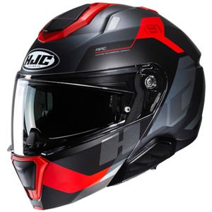 HJC i91 Carst Black Red Modular Helmet Größe