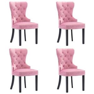 VidaXL Eetkamerstoelen 4 st fluweel roze