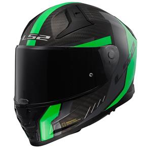 LS2 FF811 Vector II Carbon Grid Matt Fluo Green Full Face Helmet Größe