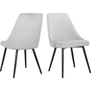 INOSIGN Esszimmerstuhl "Malio", (Set), 2 St., Veloursstoff, eleganter Stuhl mit Rücken und Sitzpolster und schwarzen Metallbeinen