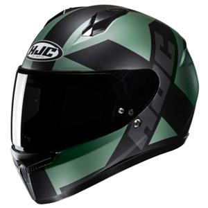 HJC C10 Tez Black Green Full Face Helmet Größe