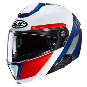 HJC i91 Bina White Blue Modular Helmet Größe