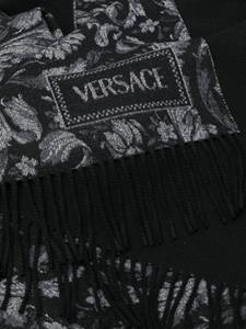 Versace Barocco fringed blanket - Grijs