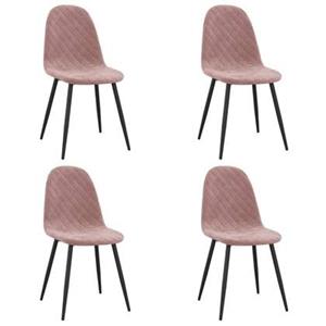 VidaXL Eetkamerstoelen 4 st fluweel roze