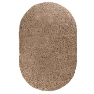 Tapeso Ovaal hoogpolig vloerkleed - Cozy Shaggy - beige - 300x400 cm