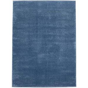 Tapeso Effen vloerkleed velours Gala - donkerblauw - 140x200 cm