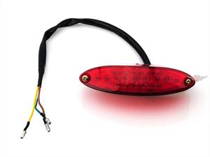 Diverse / Import Achterlicht LED universeel Micro Tüv ovaal rood voor Harley Motor