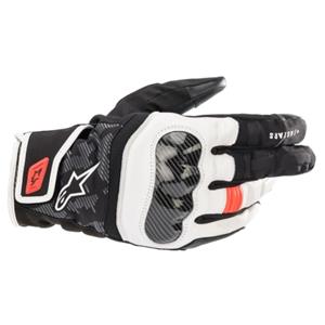 ALPINESTARS SMX Z Drystar Gloves, Tussenseizoen motorhandschoenen, Zwart-Wit-Rood Fluo