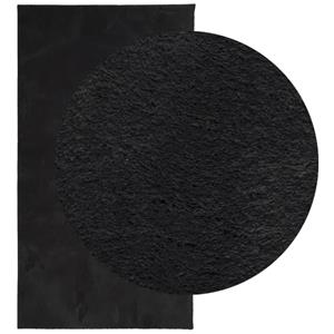 vidaXL Vloerkleed HUARTE laagpolig zacht wasbaar 80x150 cm zwart