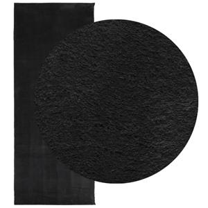 vidaXL Vloerkleed HUARTE laagpolig zacht wasbaar 80x200 cm zwart