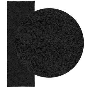 vidaXL Vloerkleed PAMPLONA shaggy hoogpolig modern 80x250 cm zwart